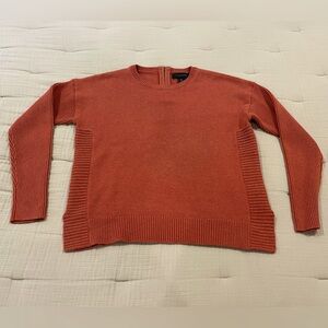 Tahari Crewneck Knit Sweater Small Orange, Cotton Blend